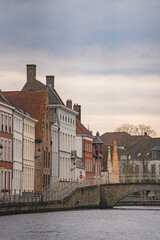 The cityscape and street view of the old town in Bruges, Belgium.