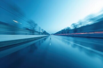 Obraz premium Blurred blue background resembling a fast-moving motion, colorful, abstract