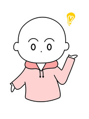 閃くシンプル人物イラスト　赤色
