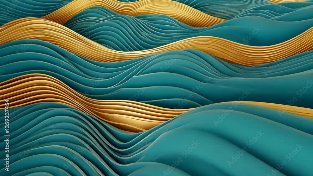 Poster colorful layered waves in a tranquil design generative ai