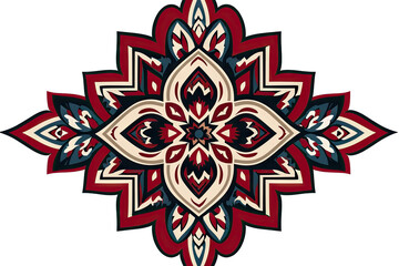 Fototapeta premium Ornate Red and Blue Mandala Design Element