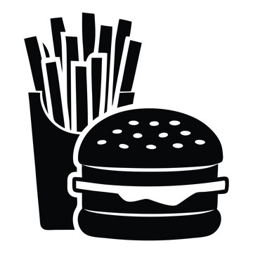 recommend clip art: Burger and fries, Fast food icon vector, Vector silhouette of a Junk Food