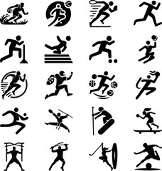 Diverse Collection of Sport and Exercise Icons
