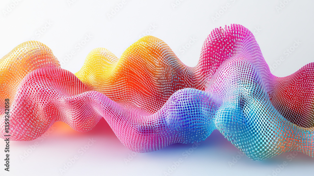 Poster big data flow, information field of innovation, digital cyber wave, coded information, current code.