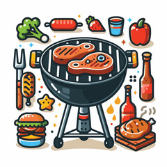 bbq, food, barbecue, grill, party, cooking, meat, picnic, grilling, summer, meal, grilled, cook, beef, cookout, hot, background, barbeque, steak, fire, backyard, pork, flame, delicious, smoke, outdoor