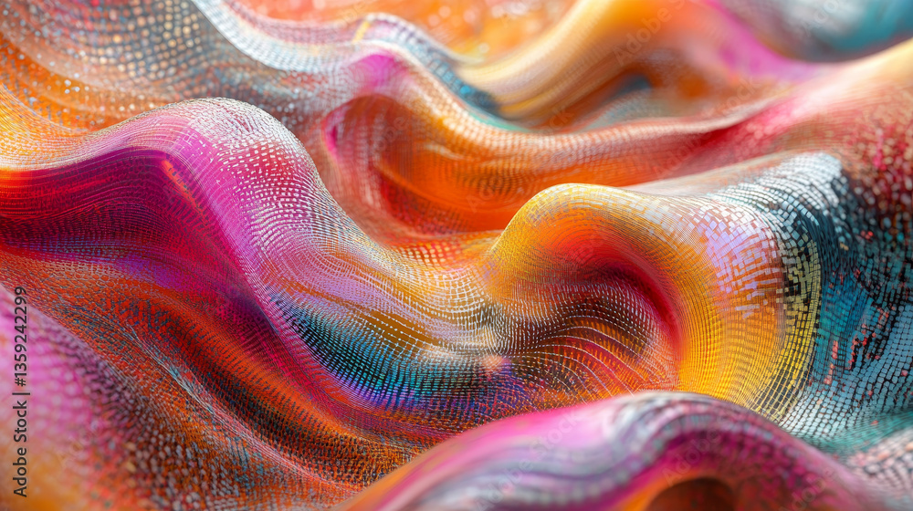 Poster big data flow, information field of innovation, digital cyber wave, coded information, current code.