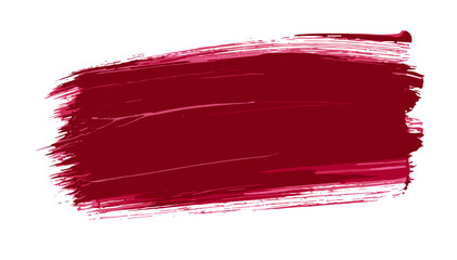 Burgundy paint stroke on white background  