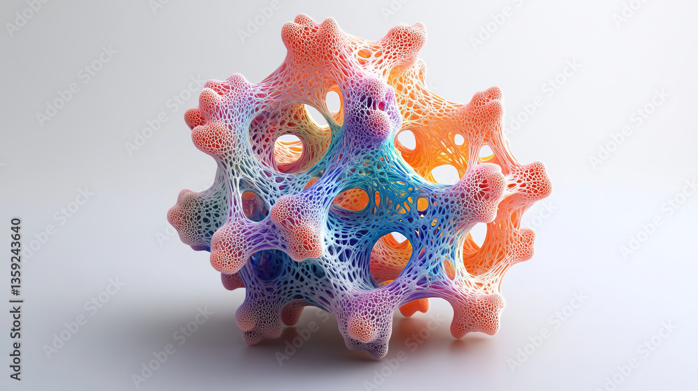 Poster neural network in a synthetic organism. nanotechnology and networking. fantastic macrocosm. abstract
