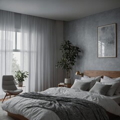 A modern air conditioner with variable cooling speeds, maintaining a crisp environment in a luxury bedroom.


