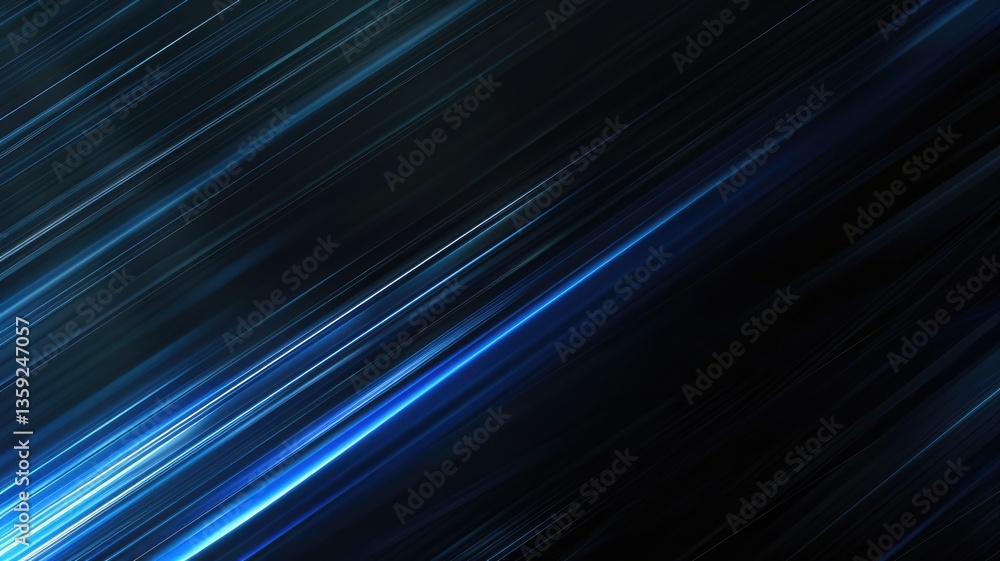 Poster dynamic abstract blue light stripes create a modern background, perfect for presentations or digital