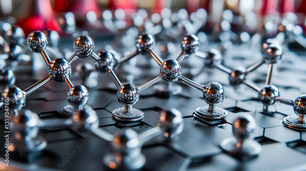 Poster nanotechnology in modern science. future technologies in study of structure of nanomaterials. 3d ill