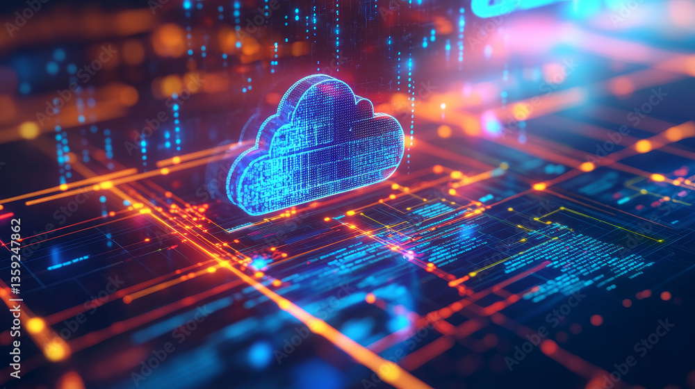 Poster big data, cryptography programming 3d illustration. neural network, cloud technologies. global datab