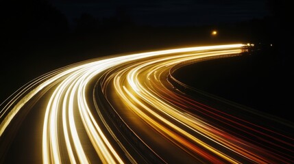 Night Highway: Light Trails of Speed and Movement