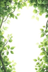 Fototapeta premium Lush green leaves frame