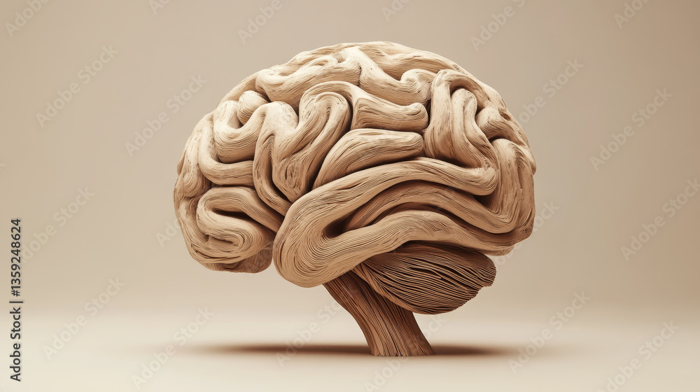 Poster human brain. neural network. computer mind. modern design concept on the topic of artificial intelli