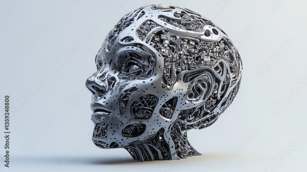 Poster human brain. neural network. computer mind. modern design concept on the topic of artificial intelli