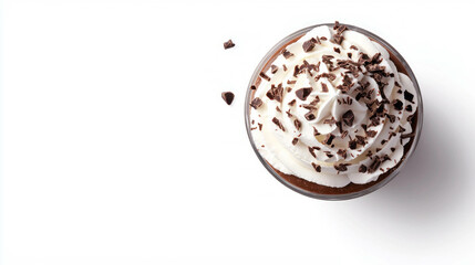 Decadent chocolate mousse dessert with whipped cream and chocolate shavings