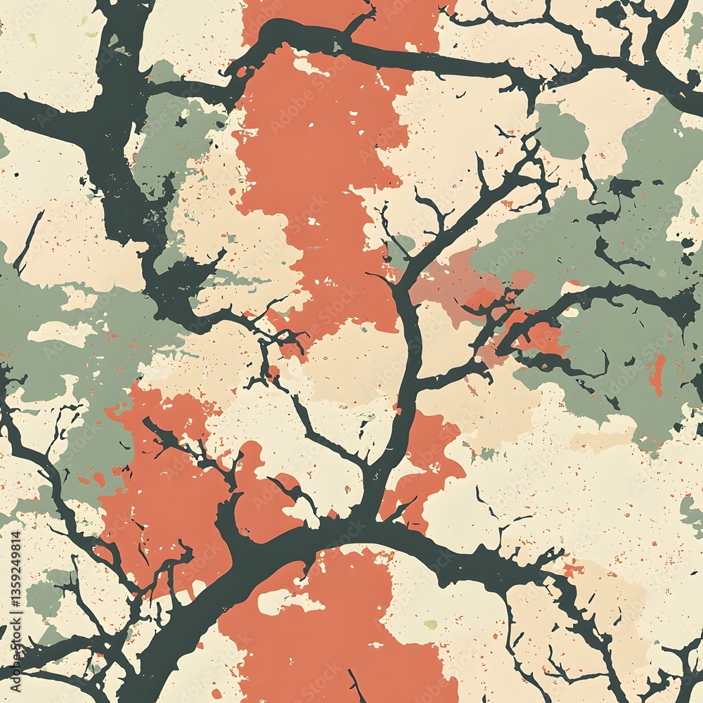 Poster abstract tree branch pattern