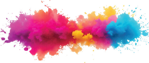 A Vibrant and Bold Watercolor Explosion Featuring Colorful Stains, Splashes, and Brush Strokes on a Clean, White Background, Showcasing a Modern and Abstract Artistic Style.
