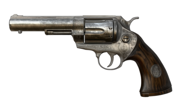Vintage Revolver's: A meticulously detailed image of a vintage revolver, showcasing its classic design and craftsmanship