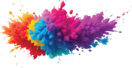 Dynamic and Expressive Watercolor Splash with Bright, Radiant Brush Streaks and Aquarelle Stains, Creating a Colorful and Lively Burst of Colors Against a Crisp White Canvas.
