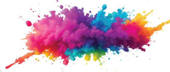 A Vibrant and Bold Watercolor Explosion Featuring Colorful Stains, Splashes, and Brush Strokes on a Clean, White Background, Showcasing a Modern and Abstract Artistic Style.
