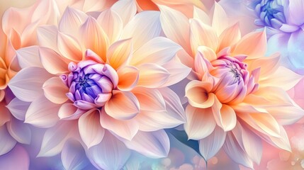 Fototapeta premium Beautiful close up of colorful and soft floral blooms in a group