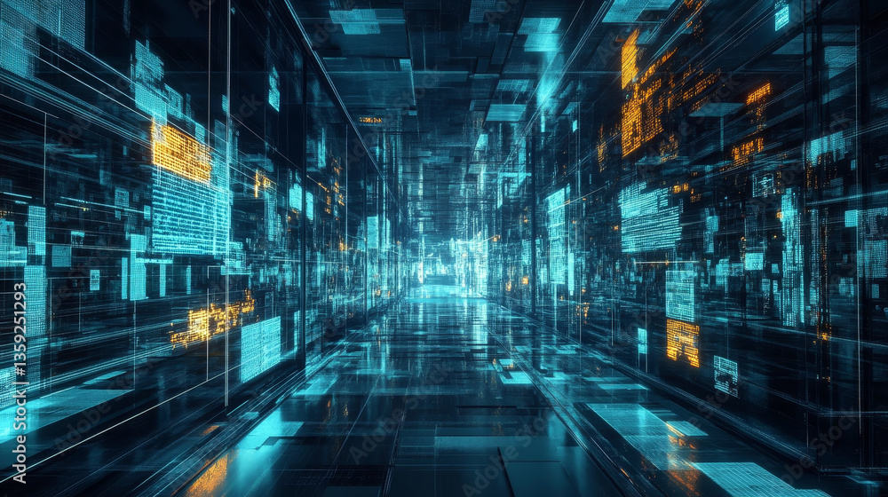 Poster artificial intelligence. digital neural networks. global, information cyberspace of the future. abst