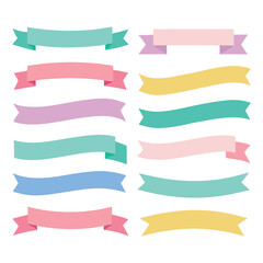 Variety of Cute Soft Colorful Ribbon Set Vector