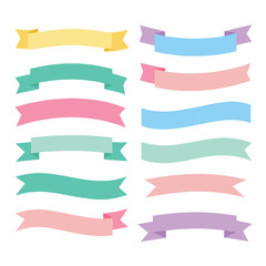 Variety of Cute Soft Colorful Ribbon Set Vector