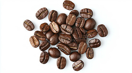 Naklejka premium Realistic top view of roasted coffee beans for culinary and design use