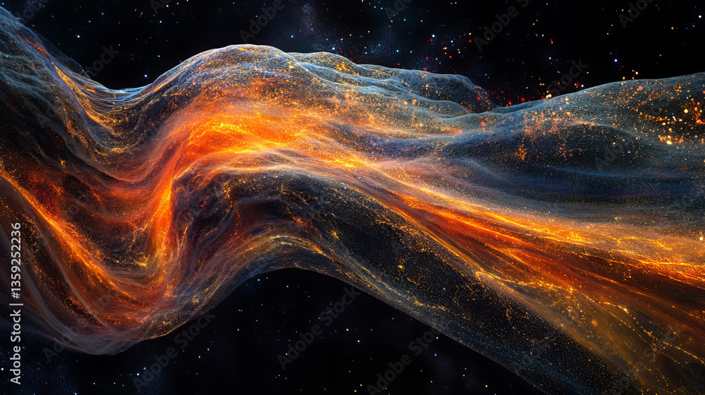 Poster digital technology. artificial intelligence and world of future. color spectrum of big bang. global 