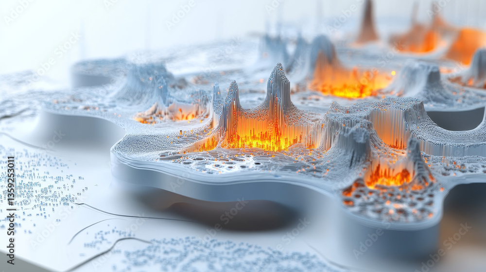 Poster big data concept. neural networks and artificial intelligence 3d illustration. abstract technologica