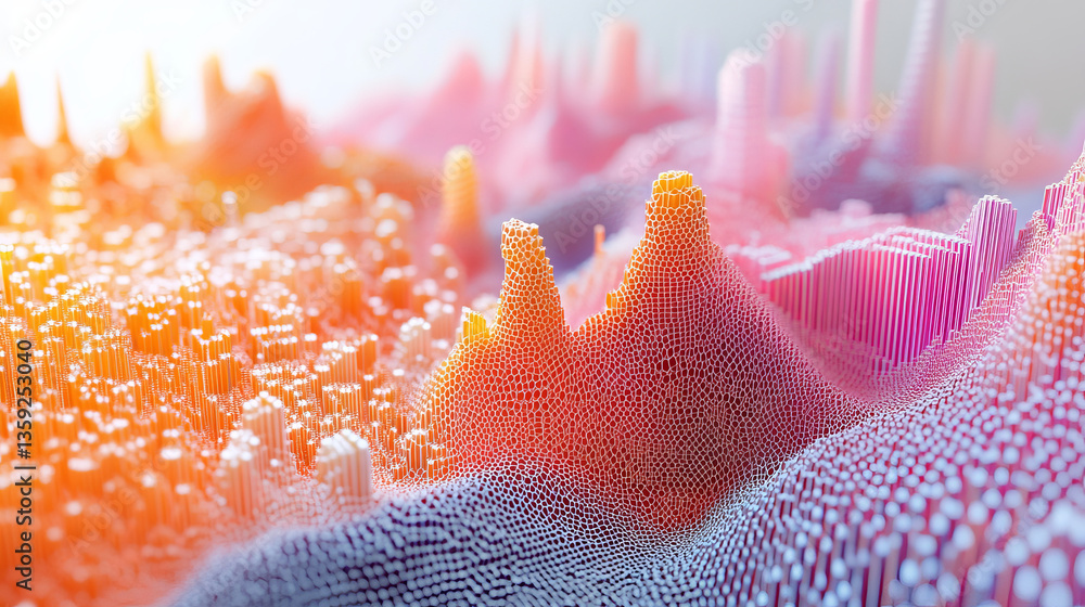 Poster big data concept. neural networks and artificial intelligence 3d illustration. abstract technologica