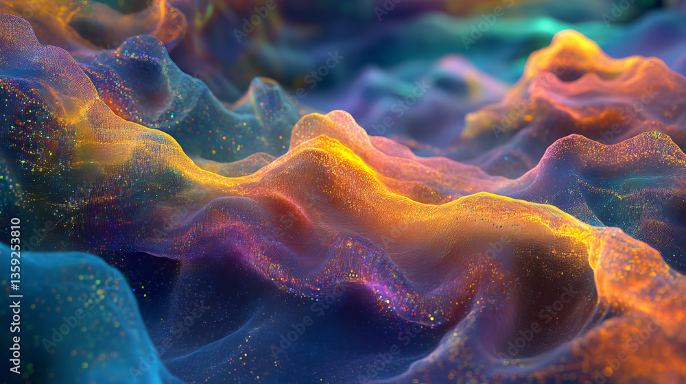 Poster big data concept. neural networks and artificial intelligence 3d illustration. abstract technologica