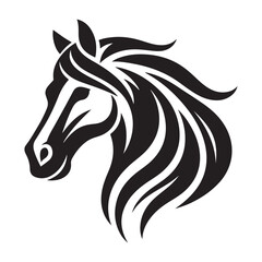 Elegant Horse Head Silhouette Vector Graphic Design Illustration Art