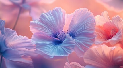 Beautiful flowers in soft shades of pink and purple are visible here