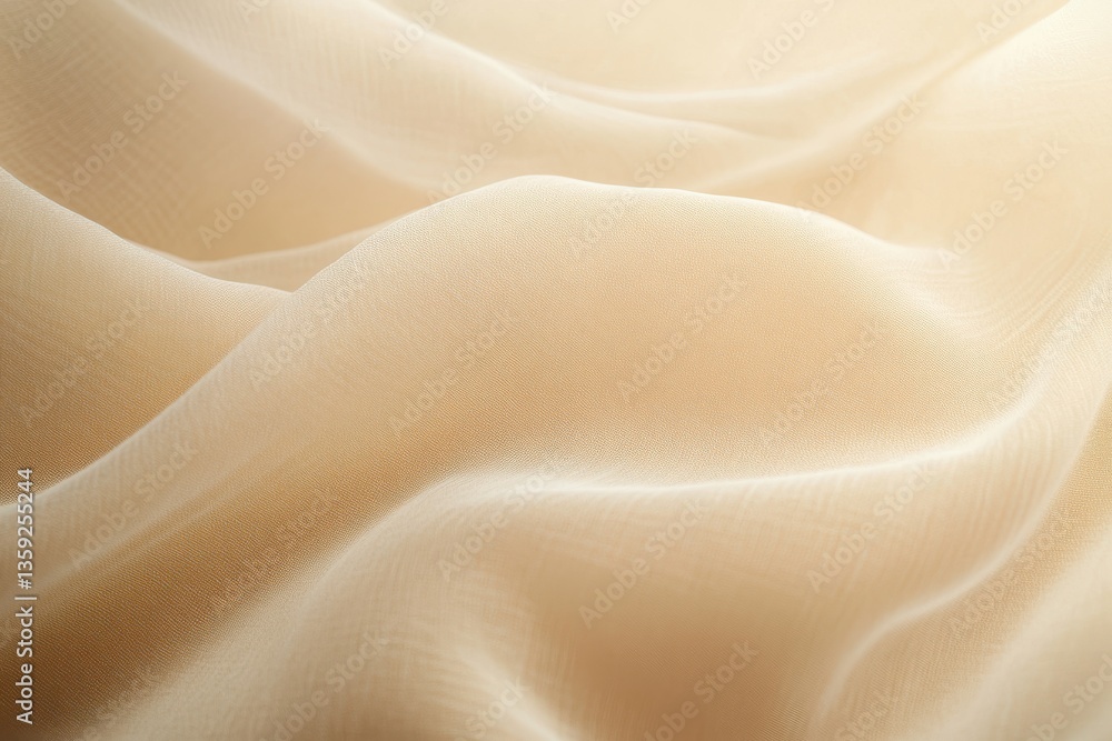 Poster a soft and flowing beige fabric with gentle curves and subtle shadows creating a serene and elegant 