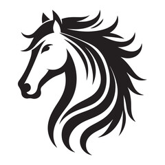 Majestic Horse Head Silhouette Vector Illustration Equine Design Element
