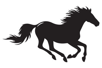 Galloping Horse Silhouette Vector Illustration Design for Print