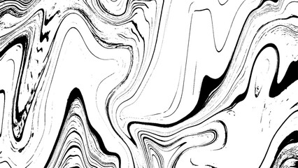 Black and White Liquid Marble Pattern, Gray marble ink texture on watercolor paper background.