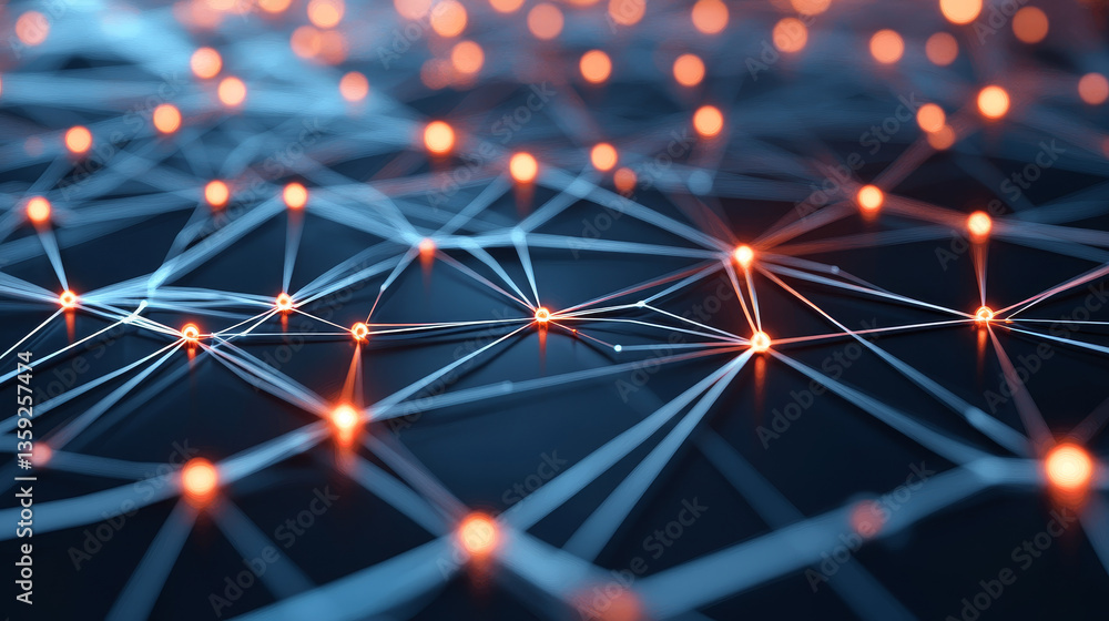 Poster artificial intelligence and wireless technology. global digital network. internet data security. 3d 