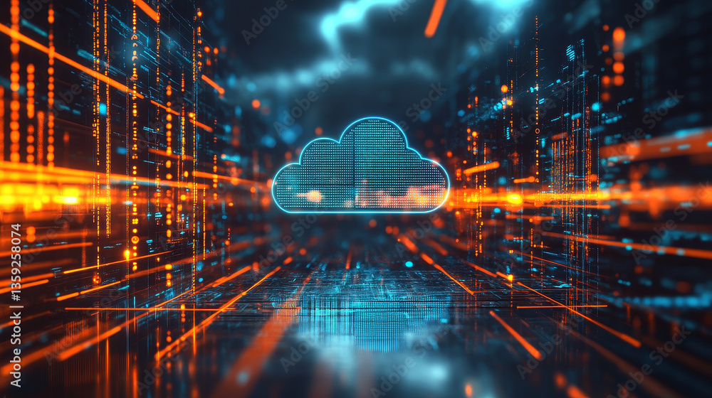 Poster big data, cryptography programming 3d illustration. neural network, cloud technologies. global datab