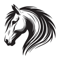 Elegant Horse Head Silhouette Vector Art for Equestrian and Design