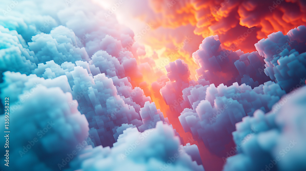 Poster big data, cryptography programming 3d illustration. neural network, cloud technologies. global datab