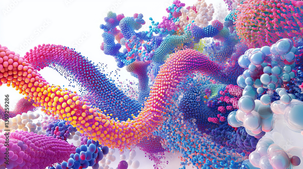 Poster ai technology. abstract model molecule. digital technologies in genetic engineering. crystal lattice