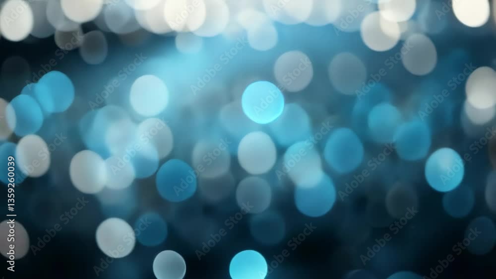 Poster abstract blue bokeh light background with floating particles for dreamy effect