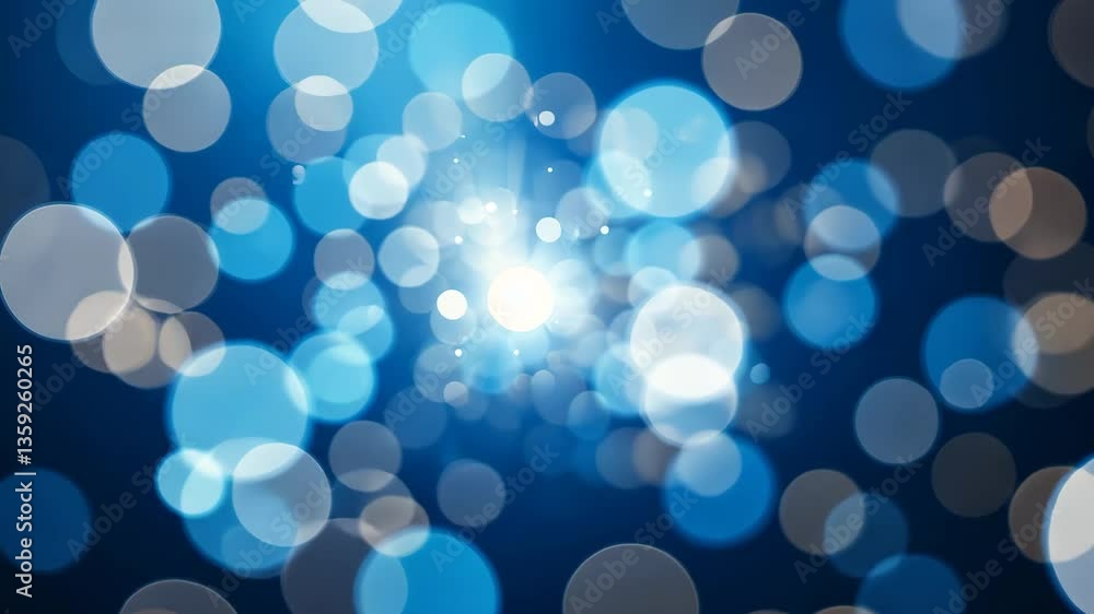 Poster abstract blue bokeh lights on dark background creating a festive atmosphere
