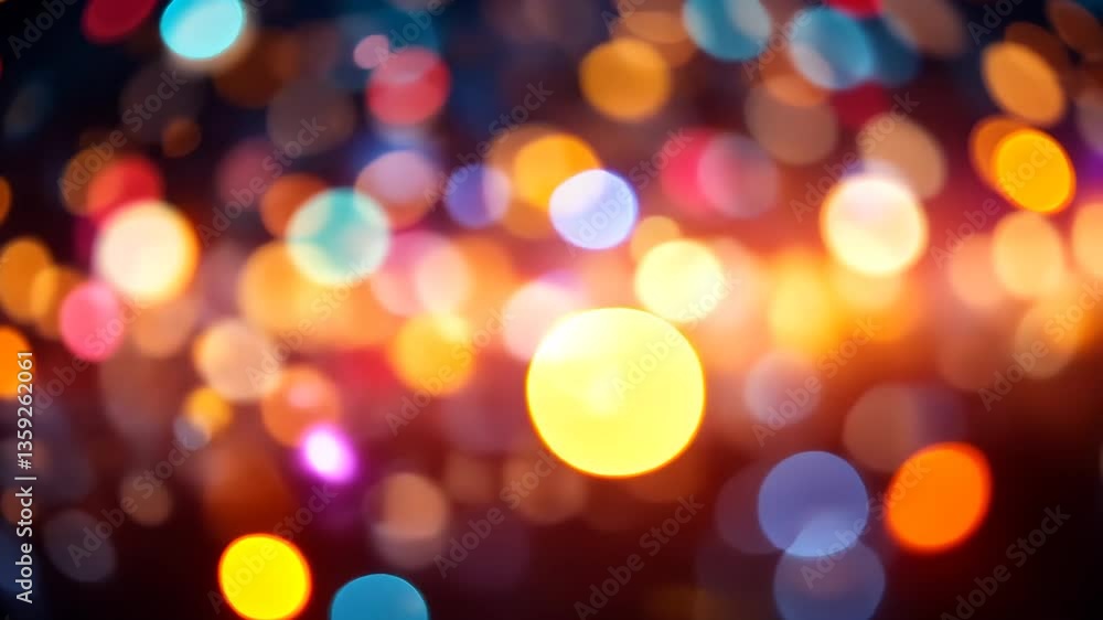 Aufkleber abstract blurred bokeh lights in multiple colors against dark background