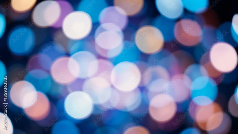 Poster abstract bokeh background of blue purple and orange lights creating soft effect